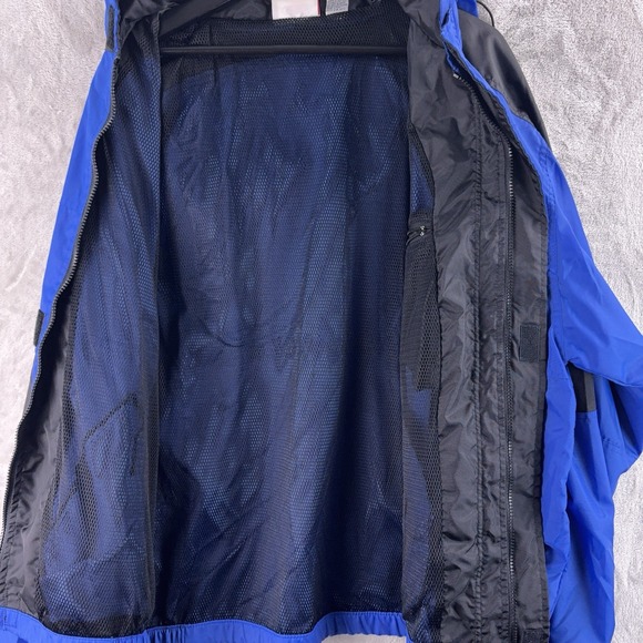 Marlboro Unlimited Jacket Mens Size XL Blue Black Hooded Windbreaker - Picture 3 of 5